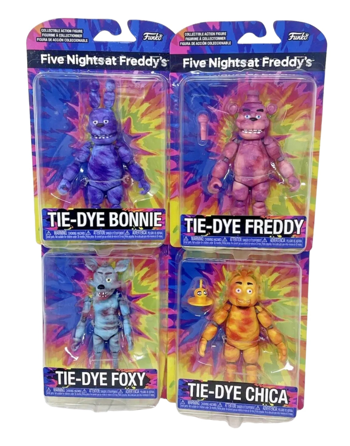 FNAF Five Nights at Freddy's Tie Dye Set of Articulated Action