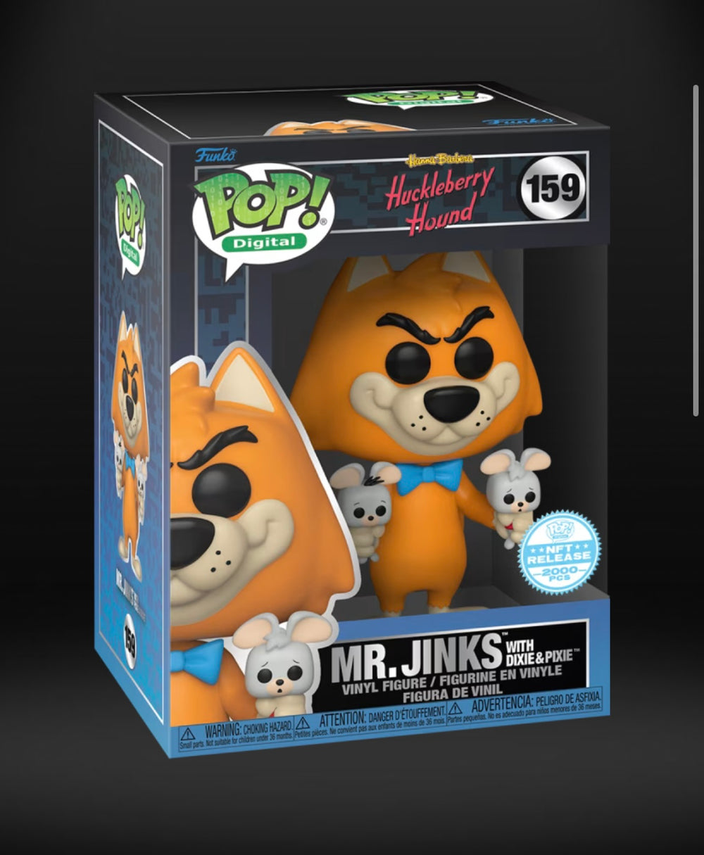 Funko Pop! Digital: Hanna Barbera Huckleberry Hound - MR. Jinks with Dixie & Pixie  NFT Physical Pop