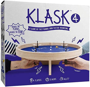KLASK 4: The 4 Player Magnetic Party Game of Skill That’s Half Foosball, Half Air Hockey